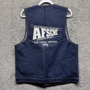 Vintage AFSCME White Oak Cone Denim Mens Vest XL 30th Convention Vegas 1992 NEW
